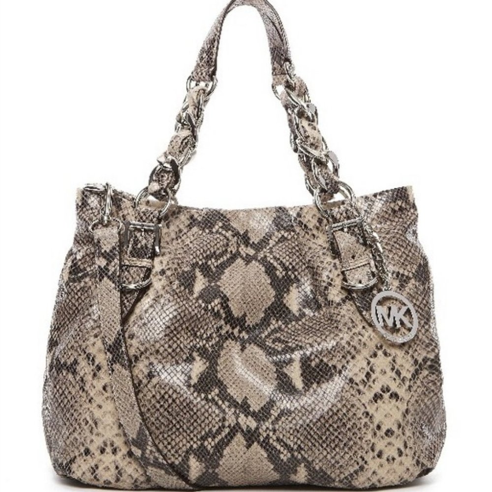 Michael Kors Colette Python Embossed Leather Bag